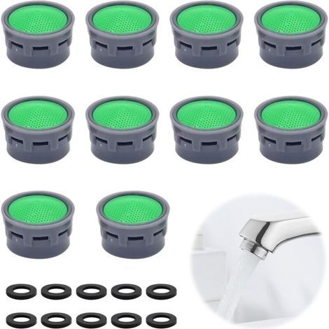10er-pack Wasserhahnbelüfter Mit 10 Unterlegscheiben, Wasserhahnstopfen, Badezimmerzubehör, Ersatzteile Für Badezimmer- Und Küchenarmaturen, Grün, 22/24 Mm