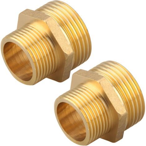 Messing-reduziernippel G1" X G3/4" Außen-/außengewinde, 2 Stück Doppel-reduziernippel G1" Auf G3/4" (ø 32,5 Mm X Ø 25,7 Mm), Außengewinde Auf Beiden Seiten G1" X G3/4", Geeignet Für Trinkwasser