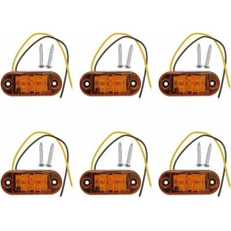 6 X Orangefarbene Led-seitenmarkierungsleuchten, 12 V, 24 V, Vordere Markierungsleuchten, Seitenmarkierungsleuchten, Led-seitenmarkierungsleuchten Für Auto, Anhänger, Wohnmobil, Wohnwagen, Motorrad, M