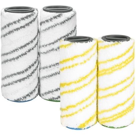 Karcher 2.055-007.0/2.055-006.0 Lot Von 4 Ersatzrollen Für Karcher Fc7 Fc5 Fc3 Fc3d Ewm2 (gelb + Grau)