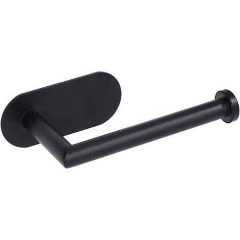 Schwarzer Selbstklebender Toilettenpapierhalter Aus Mattem Edelstahl, Toilettenpapierspender Für Bad Und Küche H570