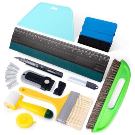 24-teiliges Set Tapetenwerkzeuge, Tapetenfolienwerkzeuge, Tapetenset Mit Kleisterpinsel Und Tapetenwerkzeuge, Rollen, Bürsten, Klingen, Papiermesser
