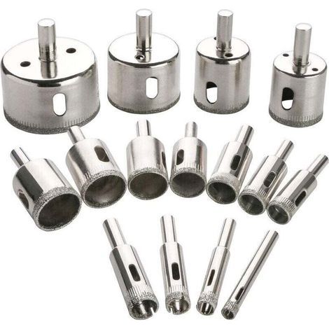 Ensemble Aus 15 Glas-cloches Mit Diamanten Für Glas, Bouteilles, Marmor, Granit Und Carrelage (6-50 Mm)