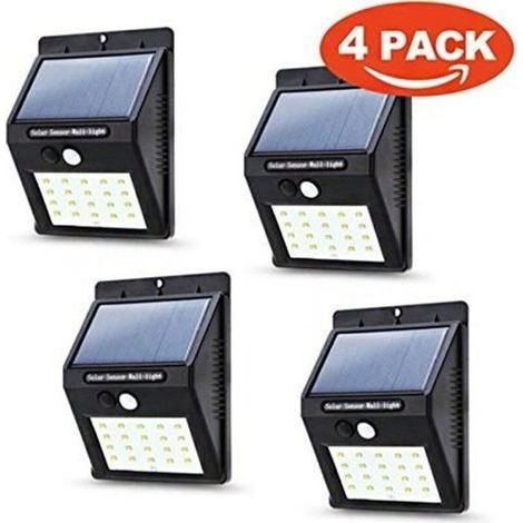 Lampe Solaire Extérieur - Onever - 20 Led Mit Bewegungsmelder - Schwarz