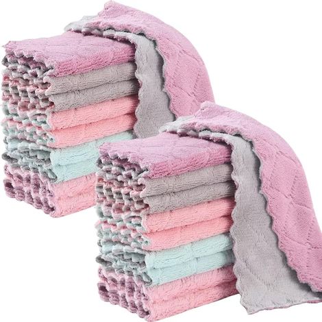 Lot Von 20 Küchenfackeln, Seiden-chiffons Aus Ultraleichter Seide Und Absorbierenden Stoffen, Baumwoll-chiffons Aus Mikrofaser Und Kokosfaser
