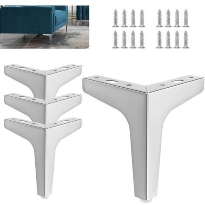 Lot Von 4 Dreieckigen Möbelstücken Aus Metall – 10 Cm/15 Cm – Dreieckige Tischbeine Zum Auswechseln Für Schrank, Canapé Mit Sicht