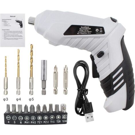 Mini-tournevis Ohne Strom, Kit Mit Elektrischer Tournevis Mit Led-beleuchtung, Wiederaufladbare Batterie