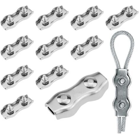 Duplex-kabelbinderklemmen, 12 Stück, M3 Duplex-clips, 304 Stahlkabelbinder, 3 Mm Duplex-klemmen Für 3 Mm Stahlkabel, Für Drahtseil-wäscheleinen, Sonnensegel
