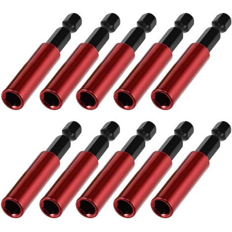 10 Stück 60 Mm Lange Magnetische Bithalter, Stahl-schlagschrauber-bithalter, Schraubendreher-verlängerung 1/4 Zoll Sechskantschaft