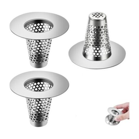 3 X Konisches Abflusssieb, Edelstahl-haarfilter, Duschabflussschutz Für Küche, Bad, Balkon
