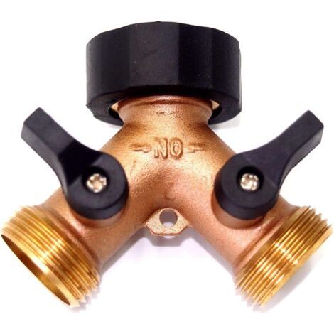 2-wege-wasserhahn Aus Messing, Gartenschlauch-umsteller, Garten-splitter-timer Für Wasserhähne Im Freien (1)