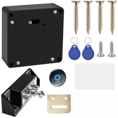 Intelligentes Nfc-möbelschrankschloss Mit 2 Schlüsselanhängern Und 1 Rfid-karte, Versteckt, Ohne Loch Für Schubladen, Schließfächer Und Pflanzen