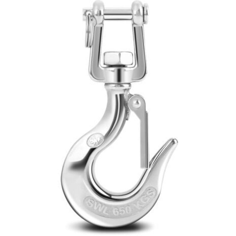 Pr-ösen-hebehaken, Hebehaken, 304-edelstahlwirbel, Hebehakenhaken Mit Riegel-rigging-zubehör Für Forstmaschinen, Landtransport (650 Kg)
