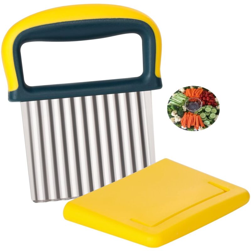 Wellen-erdbeere, Kartoffelschneider, Edelstahl-chipschneider, Crinkle-hobel, Wellenschneider, Messer Mit Griff, Küchenschneidewerkzeug Für Kartoffeln, Gemüse Und Obst