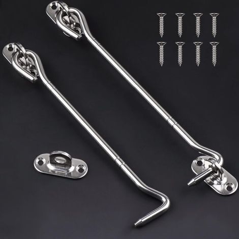 2er-pack 8-zoll-ösenriegel, Robuster Hakenriegel Für Schrank, Schrank, Fenster, Scheunenschiebetür
