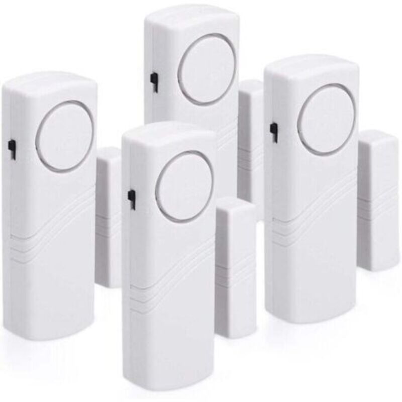 Tür- Und Fensteralarm – 4er-pack Anti-volumen-alarmsysteme Ohne Filter – Schutz Ihres Wohnsitzes Gegen Volant – Magnetische Funktion – 100 Db