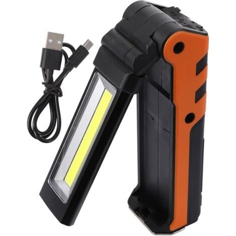 Led-arbeitslampe, Wiederaufladbar, Usb, 5 Modi. Cob-taschenlampe Für Den Notfall, Im Atelier, In Der Garage Und Beim Camping, Wiederaufladbar Mit Batterie