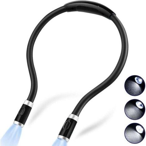 Wiederaufladbare Led-leselampe, Nacken-leselampen Zum Lesen Im Bett, Superflexibel, Freihändig, 3 Einstellbare Helligkeitsstufen
