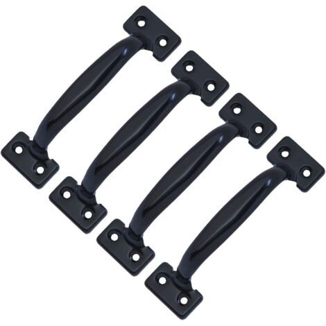 4er-pack Retro-scheunentürgriffe Für Küchenschränke, Lochabstand: 82 Mm, Schwarzes Eisen