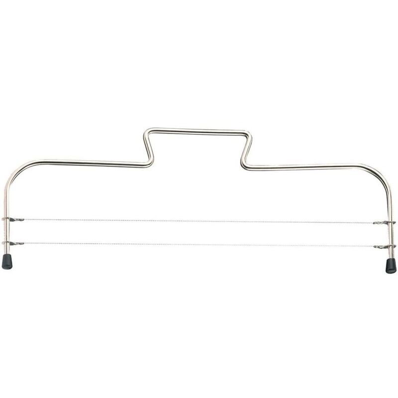 Tortenbodenteiler/tortenschneider Mit 2 Gezahnten Schneiddrähten, Edelstahl, Länge: 32 Cm, Recto-duo, Silbe