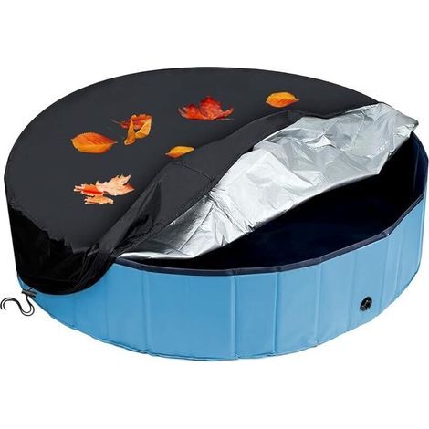 Runde Hunde-poolabdeckung, Faltbare Schwimmbadabdeckung, Wasser- Und Staubabweisend, Runde Regenabdeckung Mit Kordelzug, 80 X 20 Cm