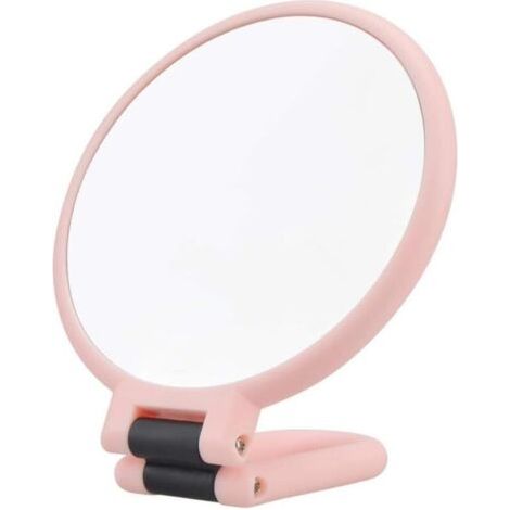 Miroir Grossissant X 15 Double Face Miroir Pliable Mit Poignée, Miroir De Maquillage À Main De Coiffeurs Miroir Pliant Für Verschiedene Details (rose)