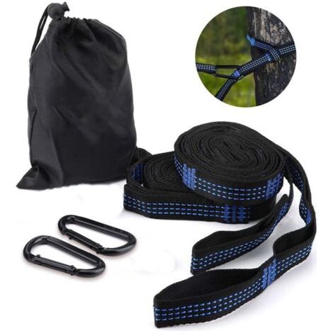 Hängemattenbefestigung, Schaukelbaumbefestigung Aufhängeset, 2,8 M X 2,5 Cm Maxi 500 Kg, 14 Schnallen, 2 Karabiner, Camping, Wandern, Ouqiedovieyoor, Reisen