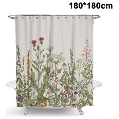 Rideaux De Douche Rideau De Douche Anti-feuchtigkeit, Anti-bakterien, Lavable Rideau De Bain Polyester Tissu Mit 12 Duschvorhangringen