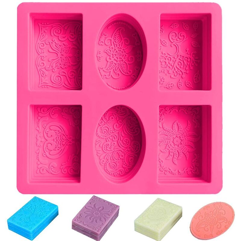 3d-silikonformen, Wabenform Für Seifen, Kerzenform-harzform Für Heimhandwerk, Rechteckig, Oval, Silikon, Handgefertigte Seifenformen, Rosenrot