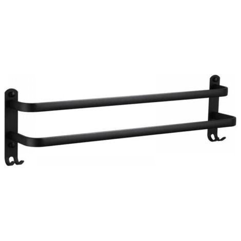 Porte-serviette Porte-servietten-wandbild Aus Aluminium Auf 2 Ebenen Mit Häkel-porte-serviettes Noir Étanche Pour Salle De Bain Kitchen Salle De Bain - 30 Cm