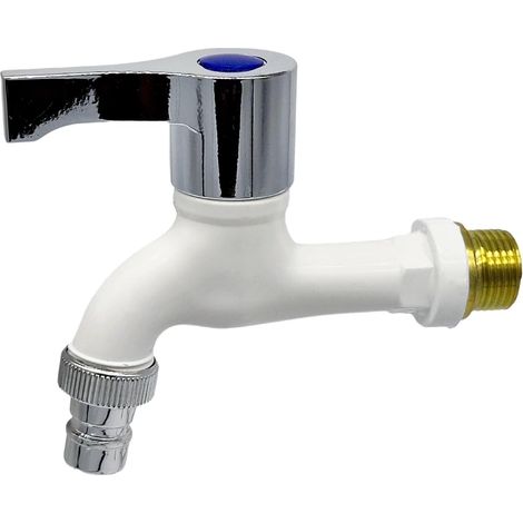 Robinet D'Extérieur Anti-fuite Und Résistant Au Gel Installation À Trou Unique Pour Machine À Laver Serpillère Et Piscine, Blanc