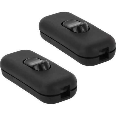 Set Mit 2 Schwarzen Torpedoschaltern, Wippschalter, Zweipoliger Schalter 6 A 250 V, Inline-lampe, 2 Oder 3 Zeilen Inline-schalter, Für Kleingeräte, Schreibtischlampe, Lampe