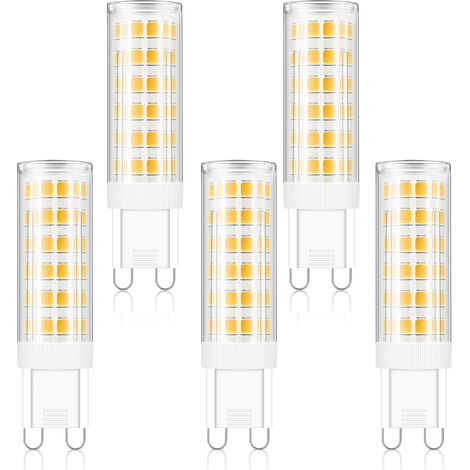 Led-ampullen G9 7 W, Weißes Licht 3000 K, 700 Lumen, Ac 220–240 V, Energiesparende Ampullen, Packung Mit 5 Stück.