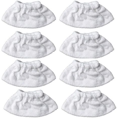 8 Artikel, Mikrofaser-dampfreinigung Für Handdüse, Schwammtuch-set, Frottee-baumwollbezug, Kompatibel Mit Den Meisten Dampfreinigern (weiß)