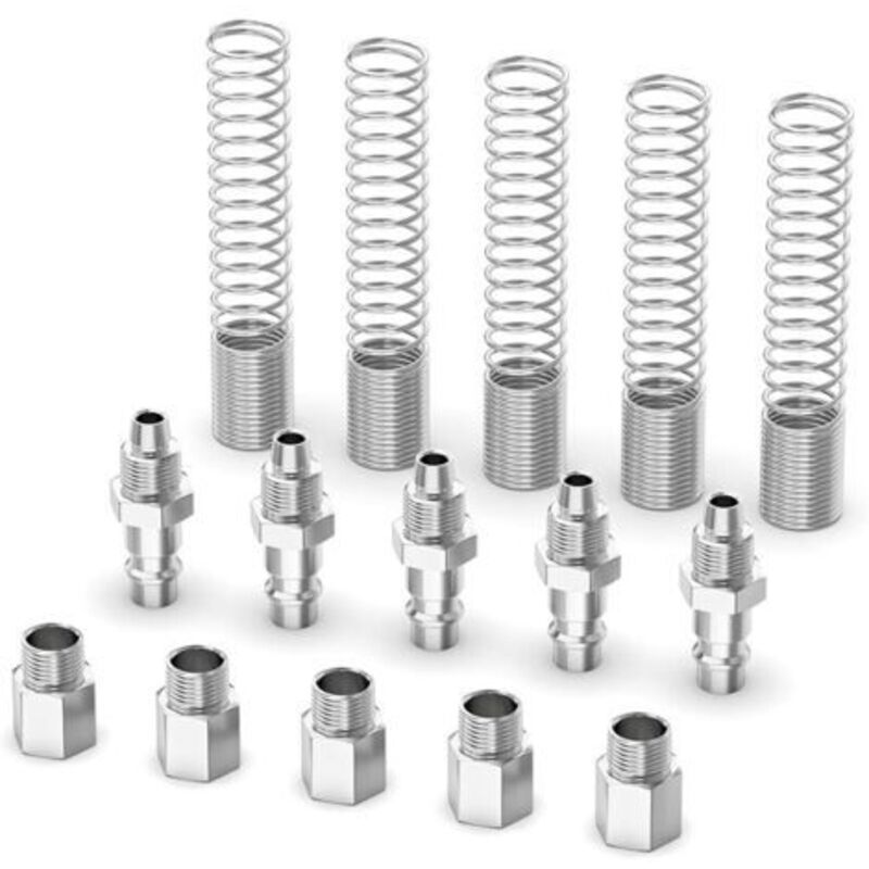 5-teiliges Industrie-luftanschluss- Und Buchsen-set Für Rohre Mit 12 Mm Außendurchmesser X 8 Mm Innendurchmesser, Feder-pneumatik-schlauchkompressor-anschlüsse