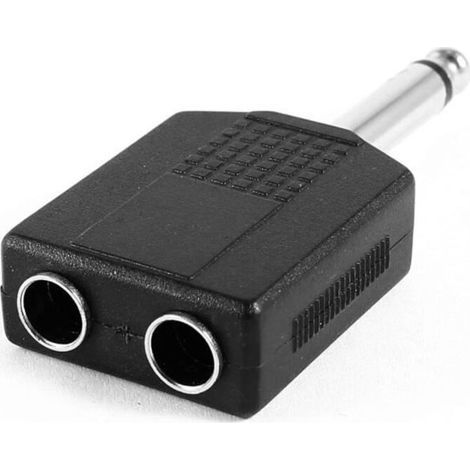 Schwarzes 6,35 1-4-zoll-stecker Auf Dual-buchse, Mono-y-kabel, Pa-audio-adapterkabel