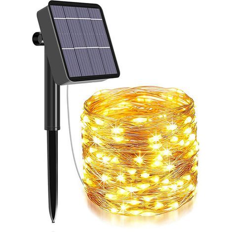 Solar-lichterkette, Gartenbeleuchtung (200 Leds, 8 Modi), 22 M, Wasserdichte Solarlampe Für Den Außenbereich, Wasserdicht Dekoriertes Licht