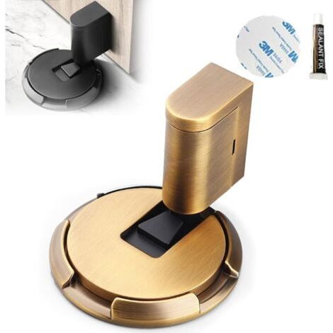 Mechanischer Bodenstopper, Magnetischer Türstopper, Mechanischer Türstopper Zum Herunterdrücken Der Tür, Kein Bohren Erforderlich (antikmessing).