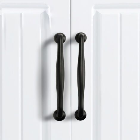 2er-pack Schwarze Möbelgriffe Für Schubladengriffe In Der Küche Und Im Schlafzimmer, 128 Mm Lochabstand, Aluminiumlegierung Mit Schrauben