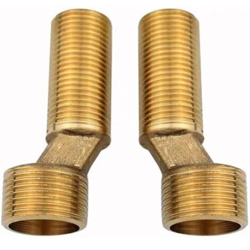 2 Stück S-fitting-adapter, 3/4 Zoll X 1/2 Zoll Außengewinde S-duschkopf-adapter, 8 Mm Versatz, 65 Mm Länge, Verstellbarer Schwenkarm, Exzentrische Wasserhahn-armatur