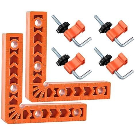 Eckspanner 2er Set, 100 X 100 Mm, 90° Anstellwinkel, Kunststoff, Mit 4 Zwingen, Für Holzbearbeitung, Heimwerken, Basteln