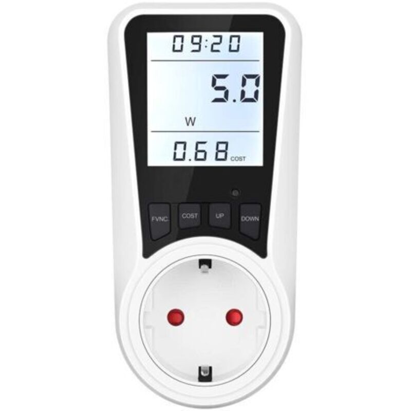 Numerischer Computerpreis, 230 V, 16 A, 3680 W, Gegen Aufpreis Geschützt, Numerisches Display, Weiß