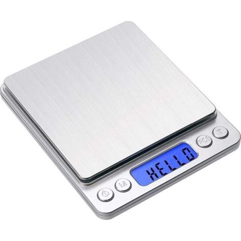 Numerische Küchenwaage In Gramm 500 G, 0,01 G, Multifunktions-waage Aus Edelstahl Mit Rückseitiger Lcd-anzeige, Silber