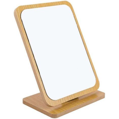 Biegsamer Tisch-make-up-spiegel Aus Holz -22x16cm, Kleiner Tisch-make-up-spiegel Auf Dem Tisch - Tragbarer Make-up-spiegel - Tisch-make-up-spiegel Leicht Auf Dem Boden