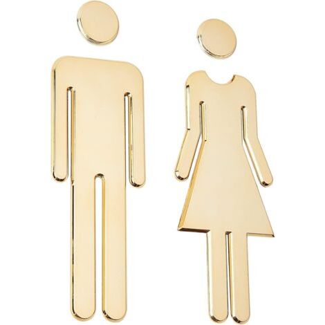 Selbstklebendes Toiletten-türschild (gold) Für Damen Und Herren, Badezimmer-türschilder Für Zuhause, Hotel, Büro, Geschäft, Parkplatz, Restaurant