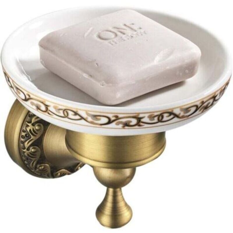 Porte Savon En Laiton Bronze Mit Befestigungswand, Stil Antik, Ideal Für Den Badezimmerraum