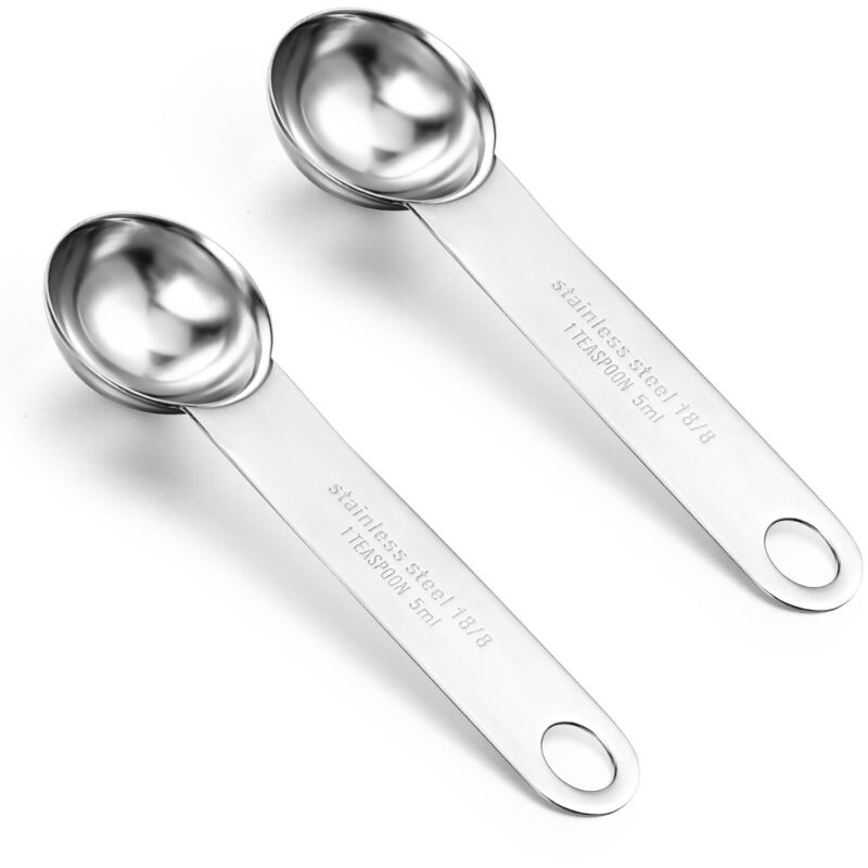 2er-pack 5 Ml Teelöffel, 1 Teelöffel Und 1/3 Esslöffel, Edelstahl-teelöffel, Einzelne Metall-esslöffel Für Küche, Tee, Kaffee