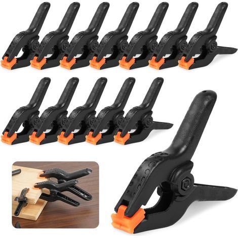 Federklemmen-set Mit 12 Stück, 9 Cm, Schwarze Mehrzweck-klemmzange Mit Beweglichen Backen, Robust Für Die Holzbearbeitung, Fotografie, Hintergrund, Garten