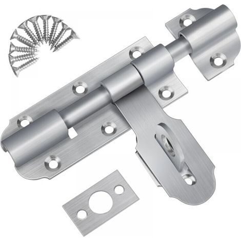 Außentürriegel Mit Vorhängeschlossverschluss, 135 Mm Schiebetürriegel Aus Edelstahl, Kleiner Türriegel Mit Schrauben Für Lager, Garage, Scheunentor, Hoftür