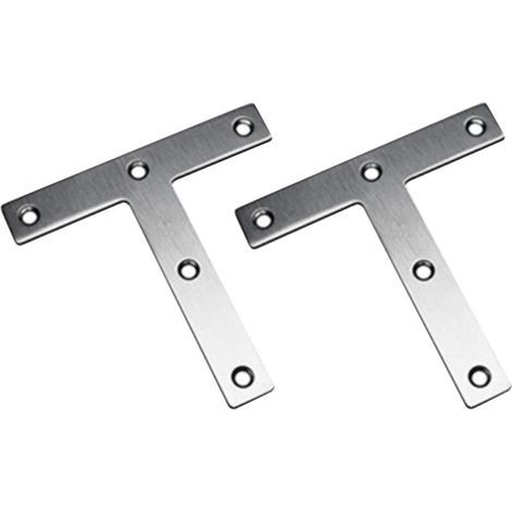 (2er-set) T-förmige Montagebeine, 120 X 120 Mm Flache Gerade Befestigungsklammern, Möbelbefestigungsplatte, Plattierte Klammern, Reparatur-edelstahlhalterung